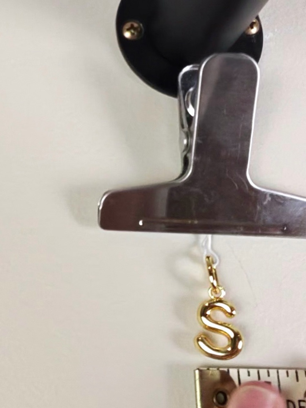 Gold Letter 'S' Charm Pendant